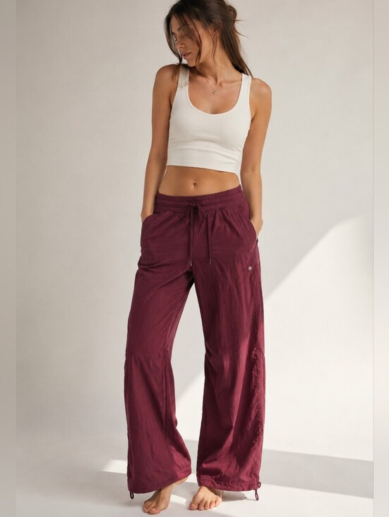 lululemon athletica Pants - Lululemon Dance Studios Pant Burgundy Size 2 Wide Leg Adjustable Hem